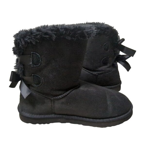 UGG Boots Womens 8 Bailey Bow II Black Suede Pull On Style TX2954 - Picture 6 of 10
